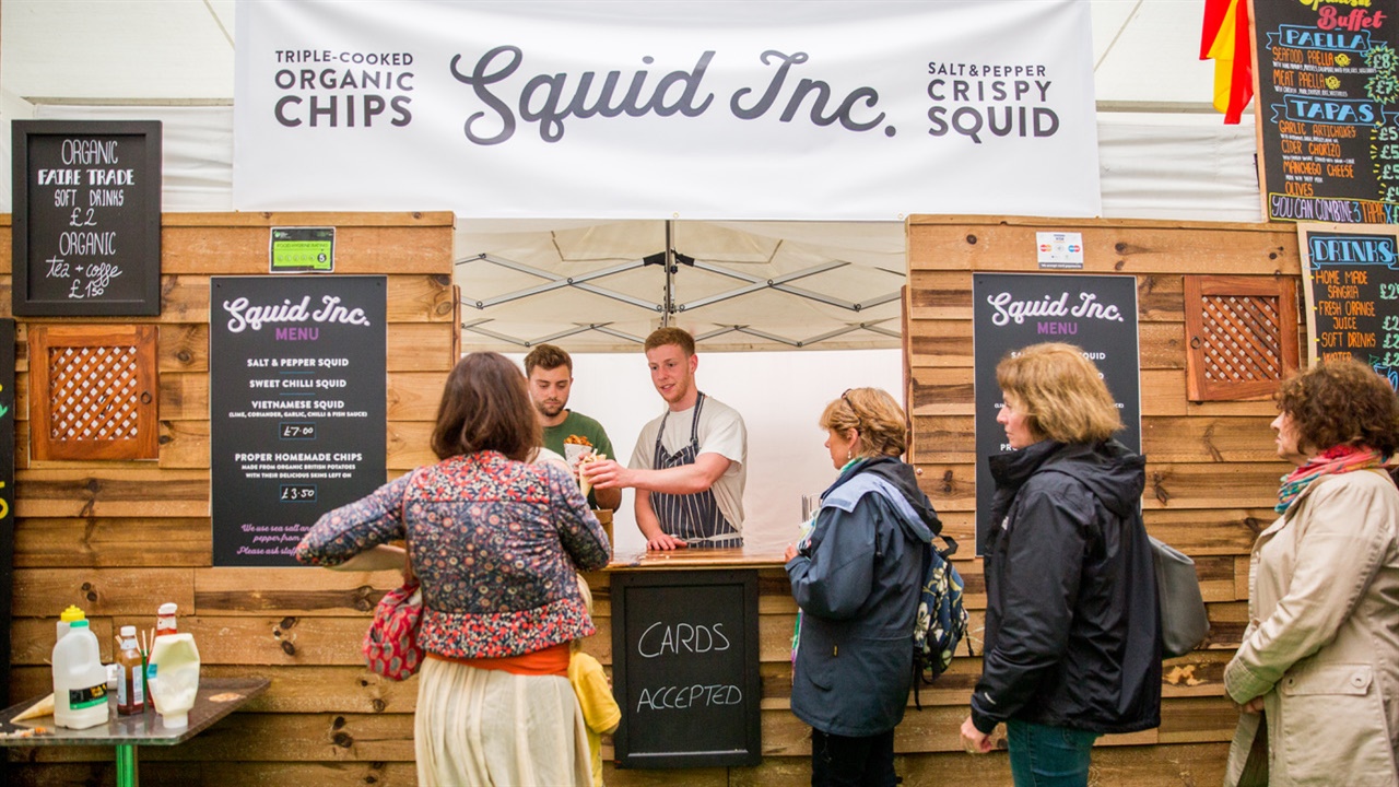 Food trader at Hay Festival Hay-on-Wye