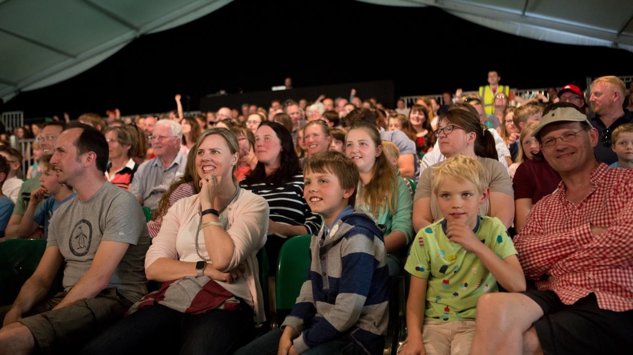 audience at young family event