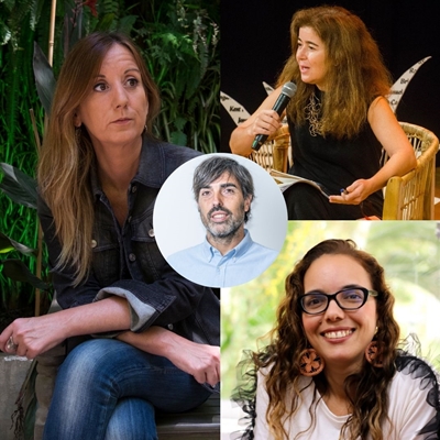 Txell Feixas, Catalina Gómez, Abraham Jiménez Enoa y Tatiana Velásquez en conversación con Juan Diego Quesada