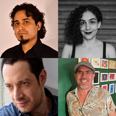 Juan Carlos Casas, María Yolanda García Ibarra and Carlos Talancón in conversation with César Báez Juan Carlos Casas, María Yolanda García Ibarra and Carlos Talancón in conversation with César Báez