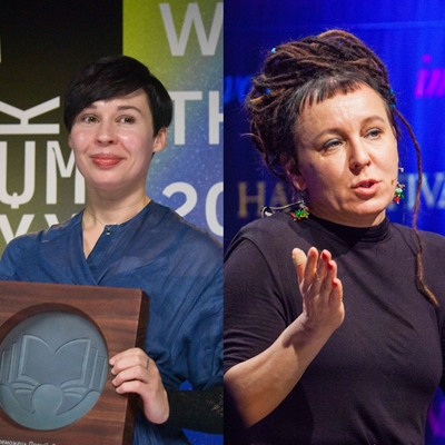 Sofiia Andrukhovych & Olga Tokarczuk with Marcin Gaczkowski Sofiia Andrukhovych & Olga Tokarczuk with Marcin Gaczkowski