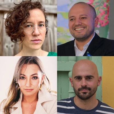 Andrea Díaz Cardona, Catalina Suárez and Jorge Súarez in conversation with José Carlos Cueto Andrea Díaz Cardona, Catalina Suárez and Jorge Súarez in conversation with José Carlos Cueto