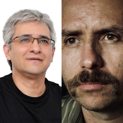 César Betancur ‘Pucheros’ and John Álex Toro in conversation with Juan Luis Mejía César Betancur ‘Pucheros’ and John Álex Toro in conversation with Juan Luis Mejía