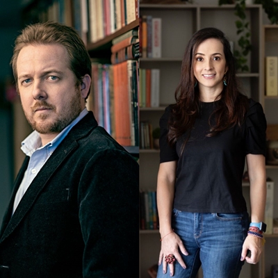 Juan Esteban Constaín in conversation with María del Pilar Valencia Juan Esteban Constaín in conversation with María del Pilar Valencia