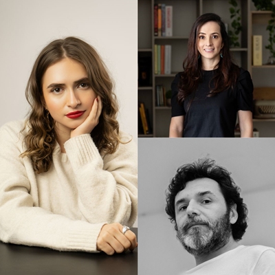 Pablo Arango and Lu Beccassino in conversation with María del Pilar Valencia Pablo Arango and Lu Beccassino in conversation with María del Pilar Valencia